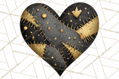 Mended Glitter Heart Clipart, Cartoon Patchwork Heart Png Product Image 4