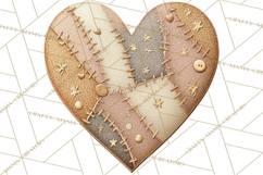 Mended Glitter Heart Clipart, Cartoon Patchwork Heart Png Product Image 5