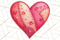 Mended Glitter Heart Clipart, Cartoon Patchwork Heart Png Product Image 2