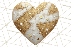 Mended Glitter Heart Clipart, Cartoon Patchwork Heart Png Product Image 4