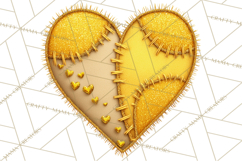 Mended Glitter Heart Clipart, Cartoon Patchwork Heart Png Product Image 2