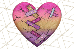 Mended Glitter Heart Clipart, Cartoon Patchwork Heart Png Product Image 5