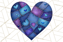 Mended Glitter Heart Clipart, Cartoon Patchwork Heart Png Product Image 4