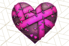 Mended Glitter Heart Clipart, Cartoon Patchwork Heart Png Product Image 5