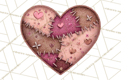 Mended Glitter Heart Clipart, Cartoon Patchwork Heart Png Product Image 4