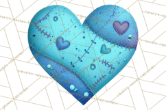 Mended Glitter Heart Clipart, Cartoon Patchwork Heart Png Product Image 2