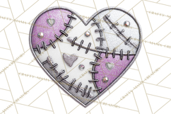 Mended Glitter Heart Clipart, Cartoon Patchwork Heart Png Product Image 3