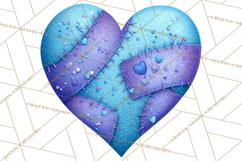 Mended Glitter Heart Clipart, Cartoon Patchwork Heart Png Product Image 3