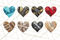 Mended Glitter Heart Clipart, Cartoon Patchwork Heart Png Product Image 7