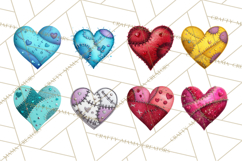 Mended Glitter Heart Clipart, Cartoon Patchwork Heart Png Product Image 3