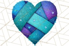 Mended Glitter Heart Clipart, Cartoon Patchwork Heart Png Product Image 4