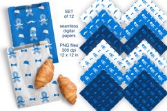  Mens Health Awareness Ribbon Seamless Patterned Papers PNG