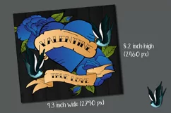 mens vintage tattoo style valentines day tumbler wrap