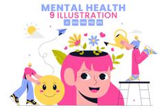 9 Mental Health Awareness Illustration Product Image 1