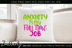 Funny Mental Health SVG Sarcastic Anxiety T-shirt Mug Design Product Image 3
