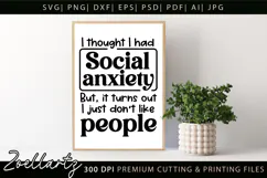 Funny Mental Health SVG Sarcastic Anxiety T-shirt Mug Design Product Image 4