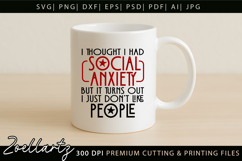 Sarcastic Mental Health SVG Funny Anxiety T-shirt Mug Design Product Image 3
