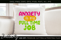 Funny Mental Health SVG Sarcastic Anxiety T-shirt Mug Design Product Image 5