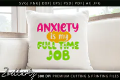 Funny Mental Health SVG Sarcastic Anxiety T-shirt Mug Design Product Image 5