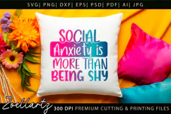 Mental Health Awareness SVG Funny Sarcastic Anxiety T-shirt Product Image 6