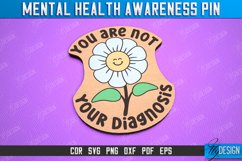 Mental Health Awareness Pin | Pin Brooch | Self Care | CNC Product Image 1