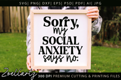 Sarcastic Mental Health SVG Funny Anxiety T-shirt Mug Design Product Image 2