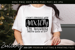 Funny Mental Health SVG Sarcastic Anxiety T-shirt Mug Design Product Image 1