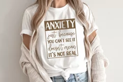 woman wearing shirt with mental health awareness design