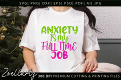 Funny Mental Health SVG Sarcastic Anxiety T-shirt Mug Design Product Image 2