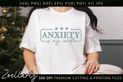 Funny Anxiety SVG Sarcastic Mental Health T-shirt Mug Design Product Image 3