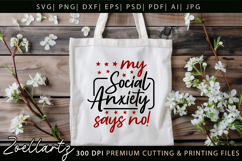 Funny Mental Health SVG Sarcastic Anxiety T-shirt Mug Design Product Image 6