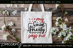 Funny Mental Health SVG Sarcastic Anxiety T-shirt Mug Design Product Image 6