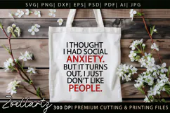 Funny Mental Health SVG Sarcastic Anxiety T-shirt Mug Design Product Image 3