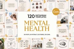 Mental Health Beige Instagram Templates | CANVA Product Image 1