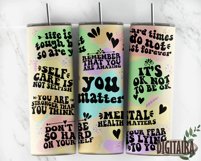 Mental Health / Affirmations Skinny Tumbler WrapPNG Product Image 4