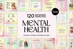 Mental Health Gradient Instagram Templates | CANVA Product Image 1