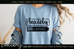 Funny Mental Health SVG Sarcastic Anxiety T-shirt Mug Design Product Image 2