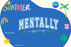 mentally spicy Canva Frame Varsity mentally spicy Product Image 1