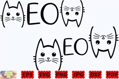 Meow SVG | Cat SVG | Cat Mom SVG | Pet SVG | Cat Lover SVG Product Image 1