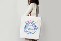 Cat & Coffee Doodle lineart Clipart SVG | PNG | EPS Product Image 2