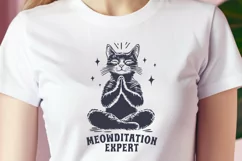 Meowditation Expert SVG PNG | Yoga Cat Relaxation Design Product Image 2
