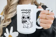 Hipster Cat Line Art Clipart, Funny Puns SVG | PNG | EPS Product Image 3