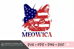 Meowica SVG, Funny SVG, Cat SVG, Cat Lover,Patriotic Cat SVG Product Image 1