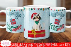 Meowy Catmas mug wrap for sublimation | Cat lover mug PNG Product Image 2