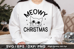 Christmas Cat SVG Design - Christmas T-shirt Design Product Image 5