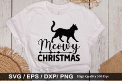 Christmas Cat SVG Design - Christmas T-shirt Design Product Image 4