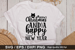 Christmas Cat SVG Design - Christmas T-shirt Design Product Image 4