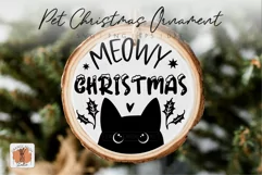 Meowy Christmas Cat Ornament SVG Funny Christmas Round Sign