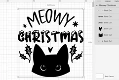 Meowy Christmas Cat Ornament SVG Funny Christmas Round Sign