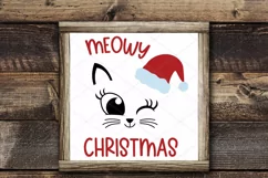 Meowy Christmas Santa Cat Wink SVG Product Image 1